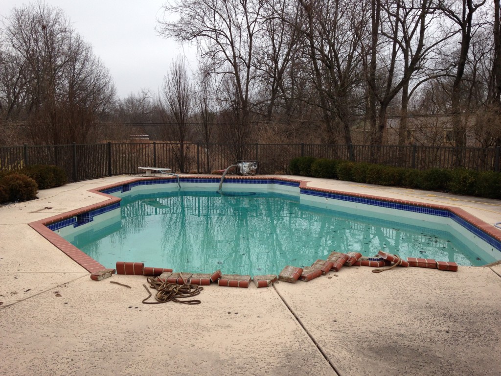 Before a pool remodel